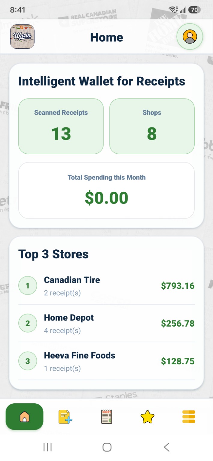WURIN home dashboard